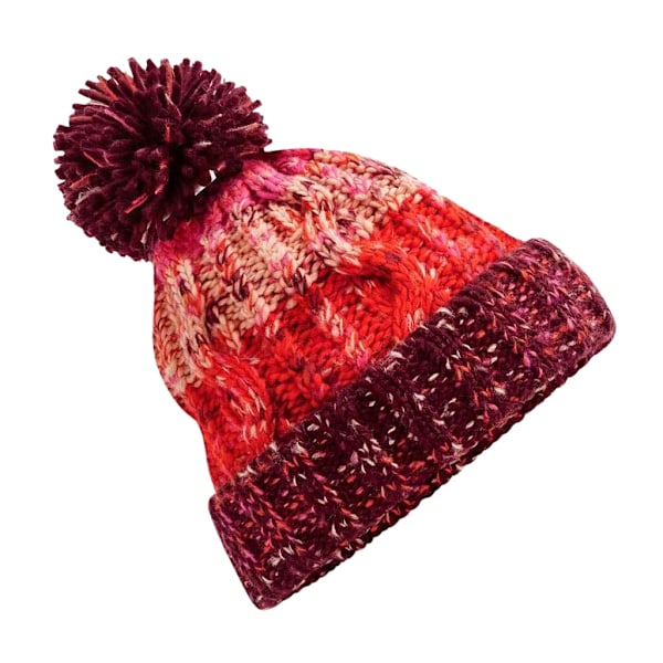 Beechfield Unisex Vuxen Corkscrew Pom Pom Mössa En Storlek Körsbär Cherry Sherbet One Size