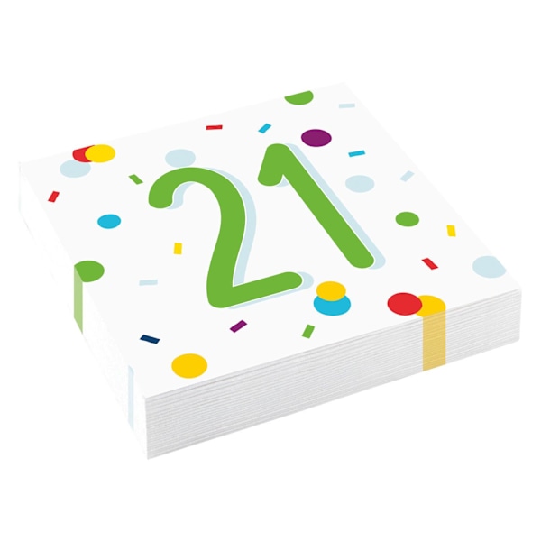 Amscan Confetti 21st Birthday engångsservetter (20-pack) O Multicoloured One Size
