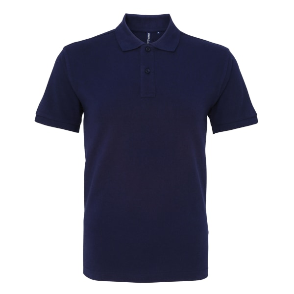 Asquith & Fox Mens Organic Classic Fit Pikétröja S Marinblå Navy S