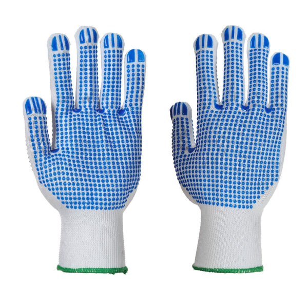 Portwest Unisex Adult Plus Polka Dot Grip Handskar M Vit/Blå White/Blue M