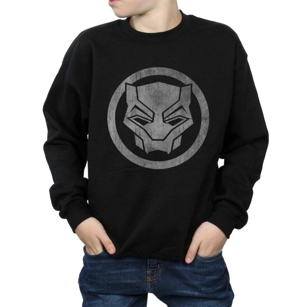 Marvel Boys Black Panther Distressed Icon Sweatshirt 9-11 år Black 9-11 Years