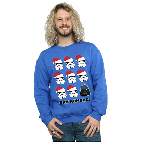 Star Wars Jul Humbug Sweatshirt M Royal Blue för män Royal Blue M
