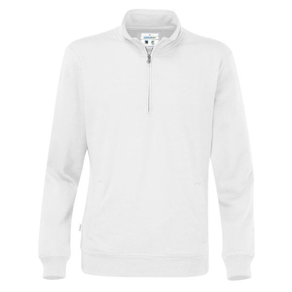 Cottover Unisex Vuxen Halv Dragkedja Sweatshirt S Vit White S