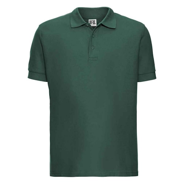 Russell Herr Pique Poloshirt i bomull, XS, flaskgön Bottle Green XS