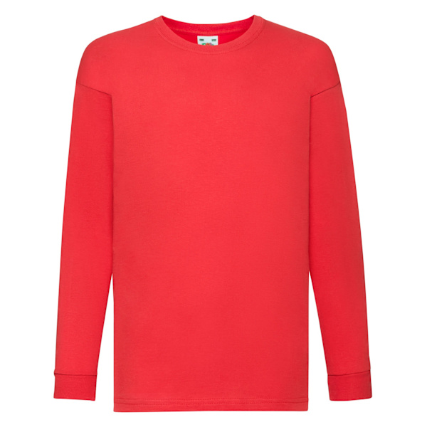 Fruit of the Loom Barn/Kids Valueweight Enkelt Långärmad Red 3-4 Years