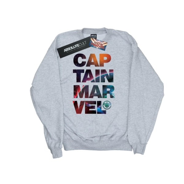 Marvel Herr Captain Marvel Space Text Sweatshirt XXL Sports Gre Sports Grey XXL