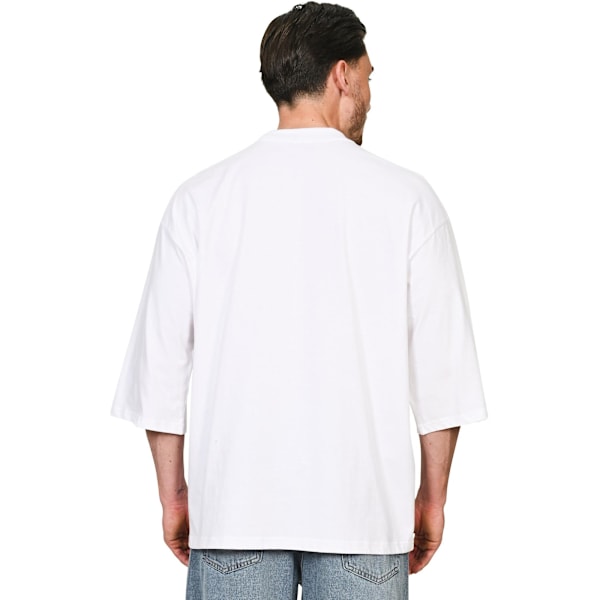 Casual Classics Unisex Vuxen Kammad Ringspunnen Bomull Förlängd Halsringning White L