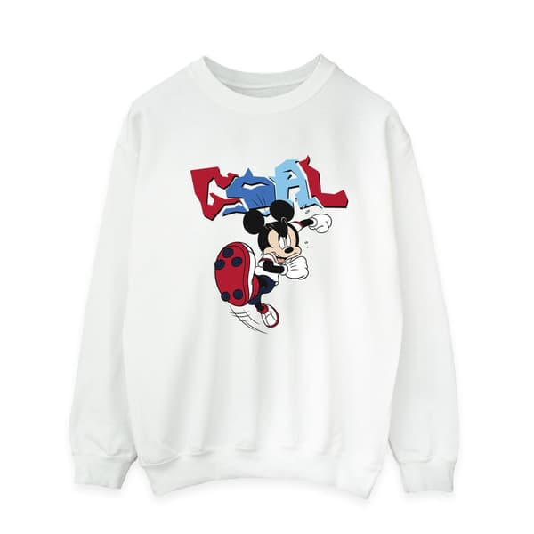 Disney Herr Mickey Mouse Goal Striker Pose Sweatshirt L Vit White L
