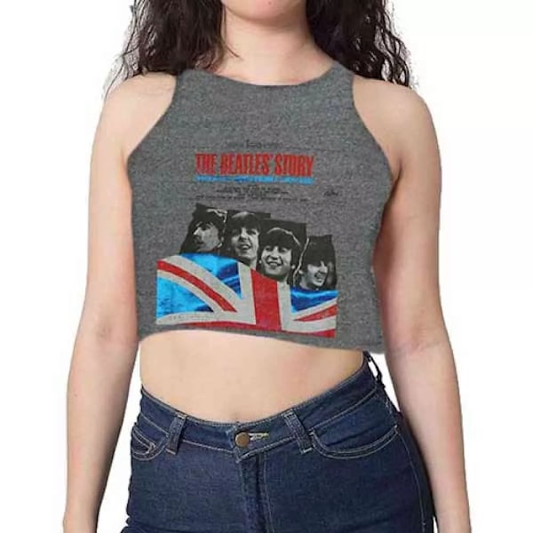 The Beatles Dam/Damer The Beatles Story Cropped Vest Top XL Grey XL