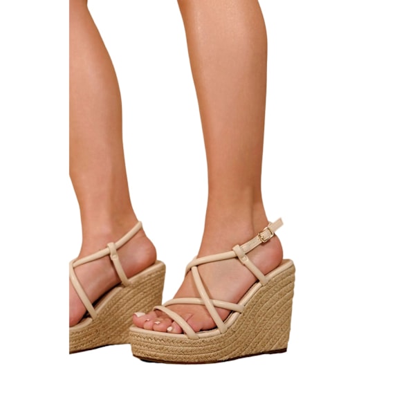 Var är det ifrån Dam/Dam Elen Ankle Strap Wedge 6 UK Cre Cream 6 UK