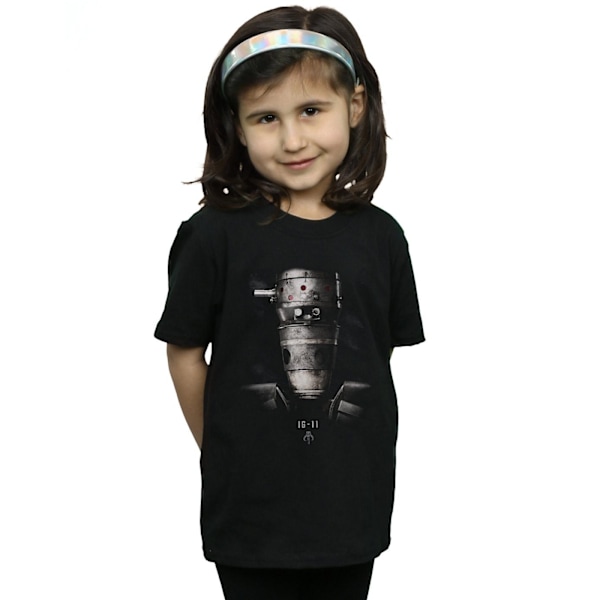 Star Wars Girls The Mandalorian IG-11 Droid Poster Bomull T-shirt Black 5-6 Years