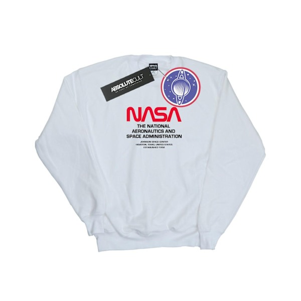 NASA Boys Worm Blurb Sweatshirt 7-8 år Vit White 7-8 Years