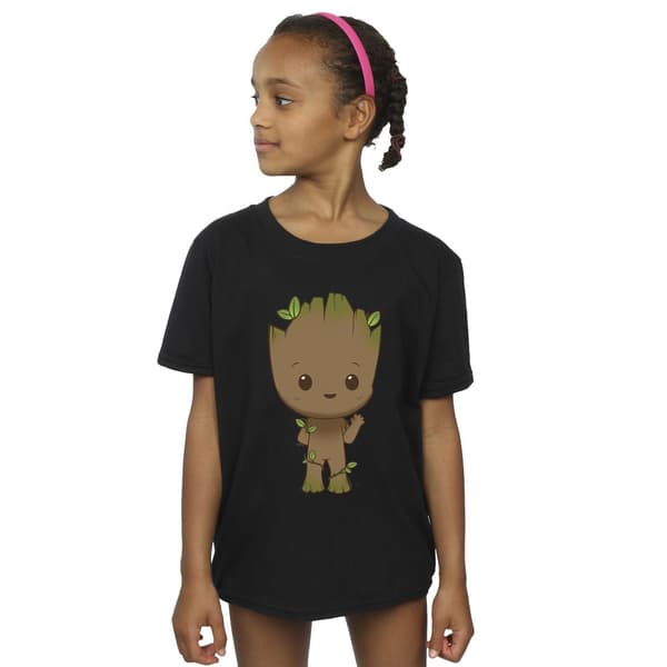 Marvel Girls I Am Groot Chibi Wave Pose T-shirt i bomull 9-11 år Black 9-11 Years