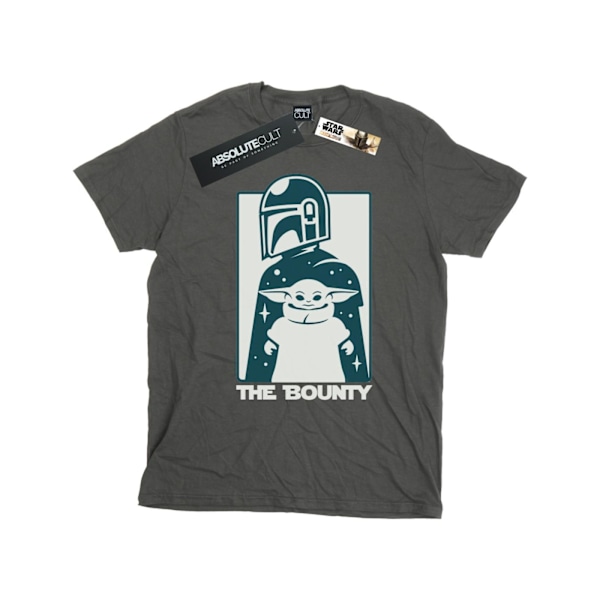 Star Wars T-shirt i bomull för flickor, The Mandalorian, The Bounty, 5-6 år Charcoal 5-6 Years