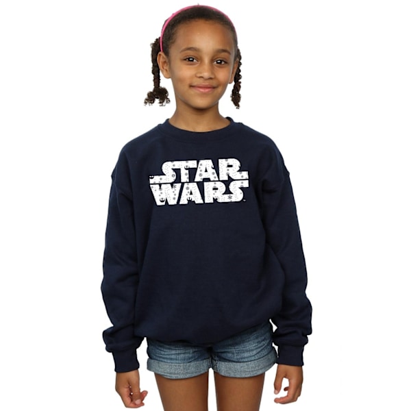 Star Wars Jultröja med logotyp för flickor 12-13 år Marinblå Navy Blue 12-13 Years