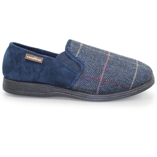 Goodyear Herr Harrison Tweed Slippers 10 UK Navy Navy 10 UK