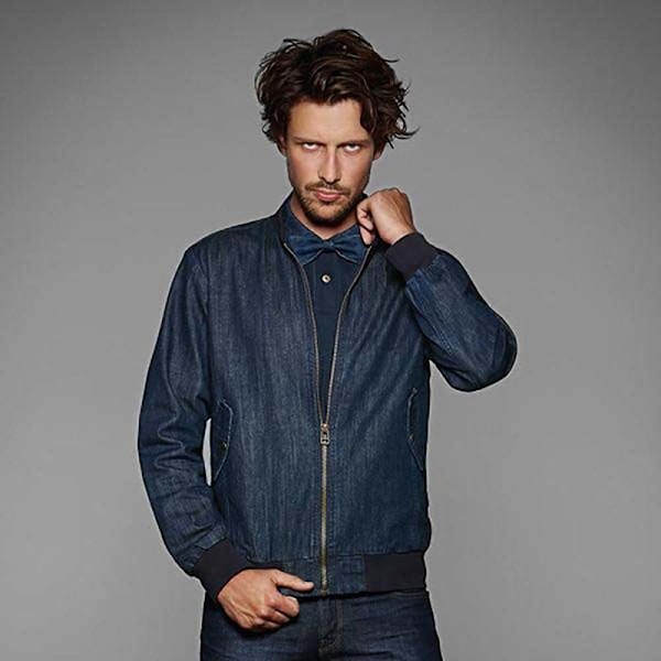 B&C Denim Herr Supremacy Denim Bomberjacka XL Deep Blue Denim Deep Blue Denim XL