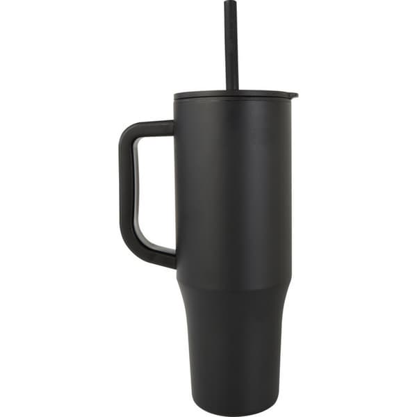 Floso Brady Isolerad 900ml Mugg Med Sugrör One Size Solid Svart Solid Black One Size