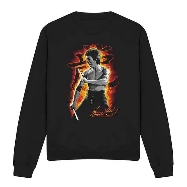Bruce Lee Unisex Vuxen Dragon Fire Sweatshirt S Svart Black S