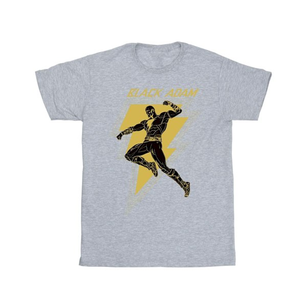 DC Comics Herr Svart Adam Golden Bolt Bröst T-shirt M Sports Grå Sports Grey M