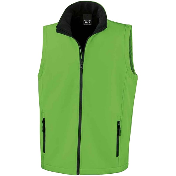 Result Core Printable Soft Shell Bodywarmer för män 4XL Vivid Green Vivid Green/Black 4XL