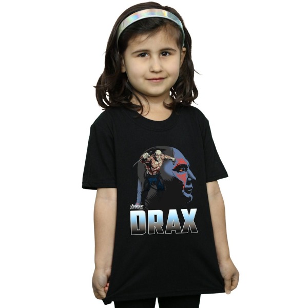 Marvel Girls Avengers Infinity War Drax Character Cotton T-Shir Black 5-6 Years
