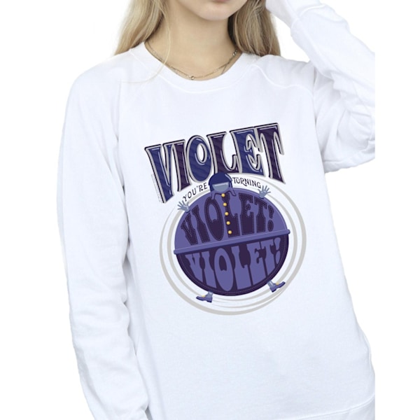 Willy Wonka Dam/Damer Violet Turning Violet Sweatshirt 3XL White 3XL