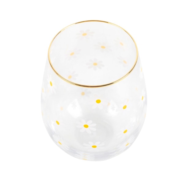 Något annat Spring Time Daisy Stemless Wine Glass One S White/Yellow One Size