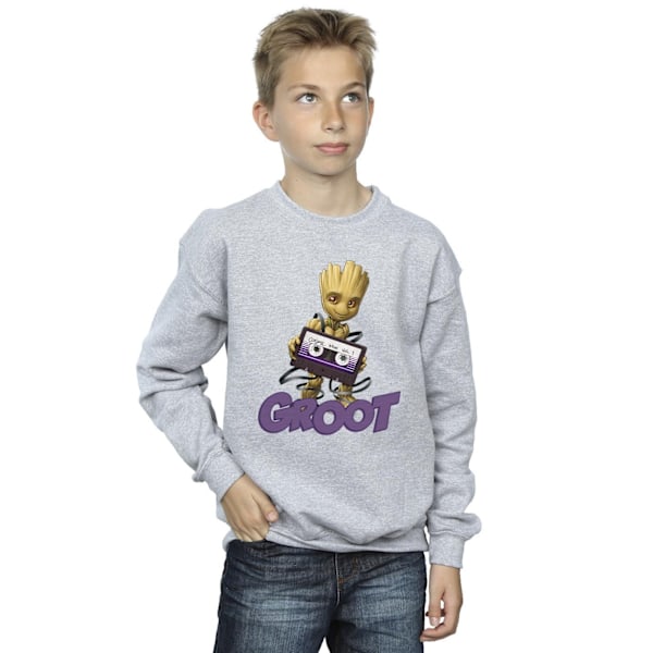 Guardians Of The Galaxy Boys Groot Kassett Sweatshirt 7-8 År Sports Grey 7-8 Years