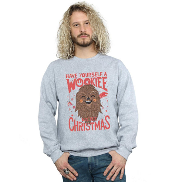 Star Wars Wookiee Little Christmas Sweatshirt 4XL Sports G för män Sports Grey 4XL