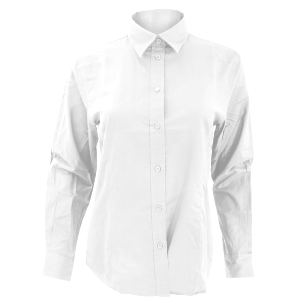 Kustom Kit Dam Workwear Oxford långärmad skjorta 10 Vit White 10