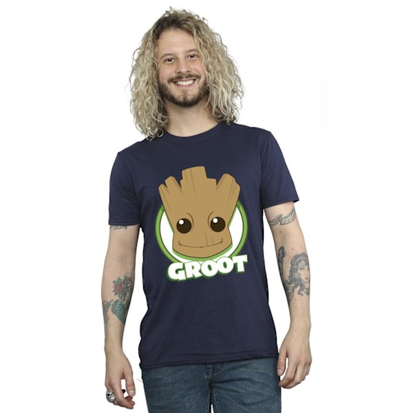 Guardians Of The Galaxy Herr Groot Badge T-Shirt 3XL Marinblå Navy Blue 3XL