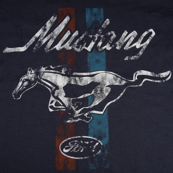 Ford Herr Mustang Stripe Långärmad T-shirt M Marinblå Navy M