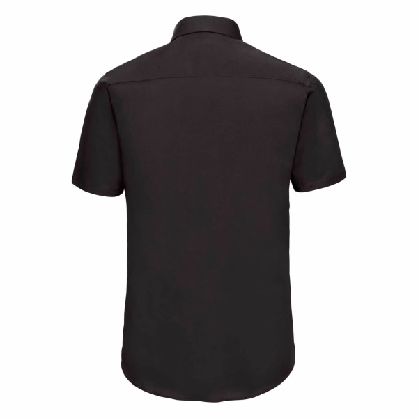 Russell Collection, kortärmad, lättskött skjorta för män 15. Black 15.5