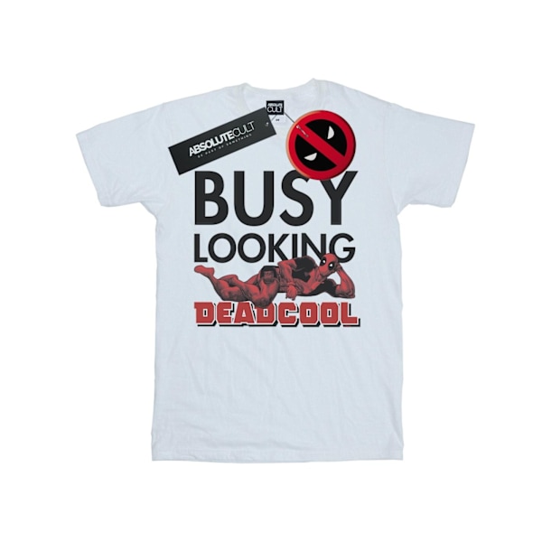 Marvel Womens/Ladies Deadpool Busy Looking Deadcool Bomull Boyf White L