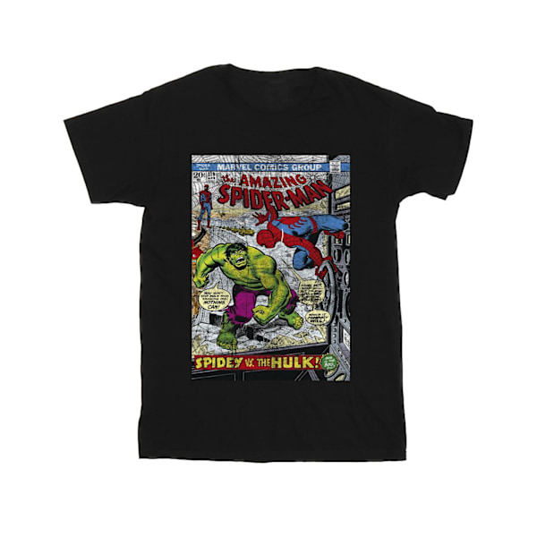 Marvel Girls Spider-Man VS Hulk Cover Bomull T-shirt 3-4 år Black 3-4 Years