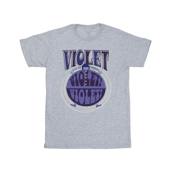 Willy Wonka Boys Violet Turning Violet T-Shirt 3-4 år Sport Sports Grey 3-4 Years
