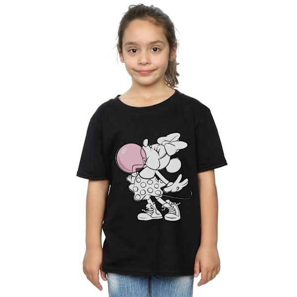 Disney Girls Minnie Mouse Gum Bubble Bomull T-shirt 7-8 år B Black 7-8 Years