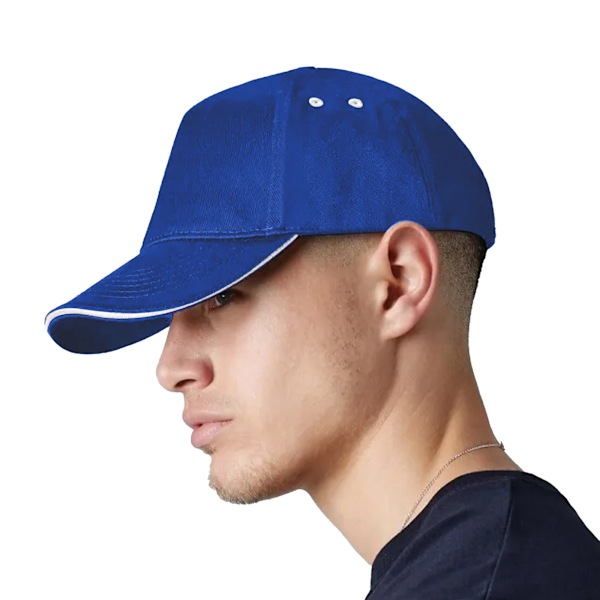 Beechfield Unisex Adult Ultimate Sandwich Peak Cap One Size Bri Bright Royal Blue/White One Size