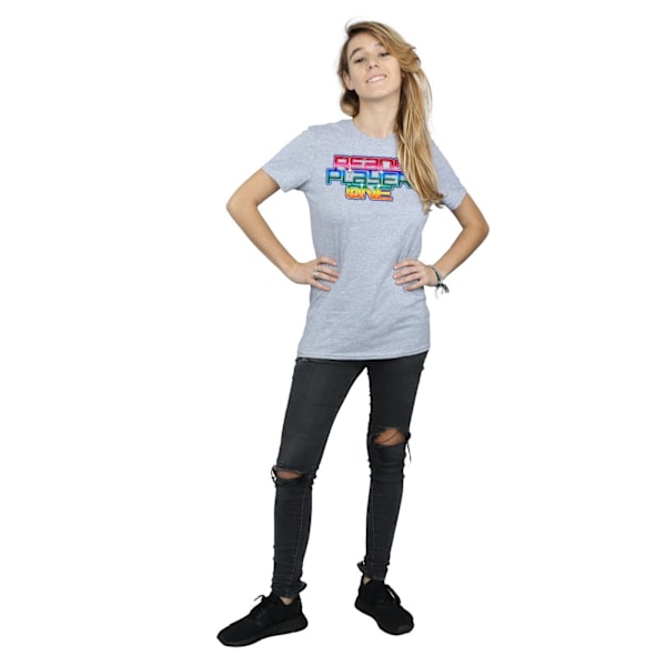 Ready Player One Dam/Dam Rainbow Logo Bomull Boyfriend T-shirt Sports Grey M