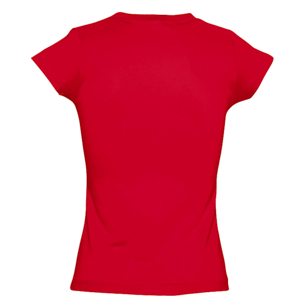 SOLs Dam/Kvinnor Moon V-ringad Kortärmad T-shirt L Röd Red L
