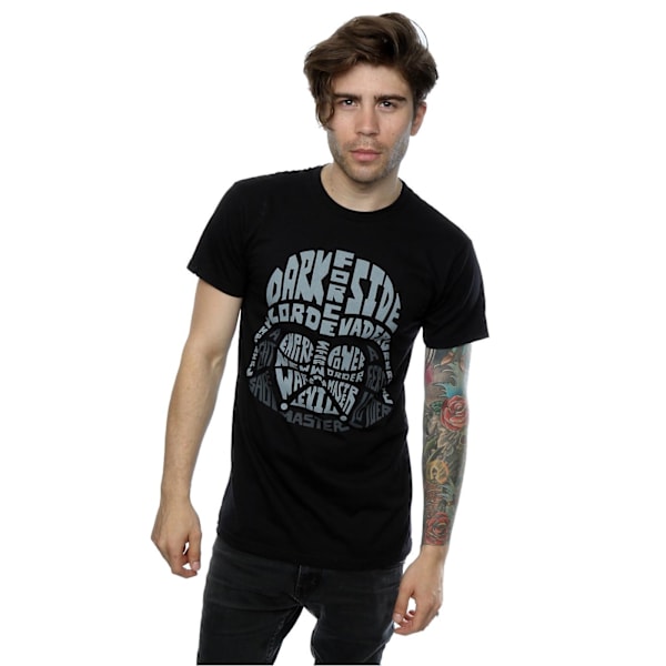 Star Wars Herr Darth Vader Text Head T-shirt M Svart Black M