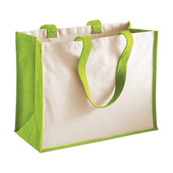 Westford Mill Classic Jute Shopper Bag One Size Apple Green Apple Green One Size