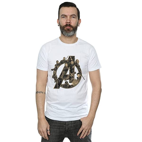 Avengers Infinity War Herr T-shirt i bomull med logotyp L Vit White L