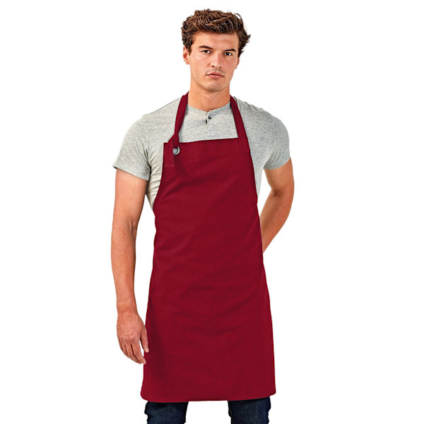 Premier Unisex Calibre Heavy Cotton Canvas Haklappsförkläde (2-pack) Burgundy One Size