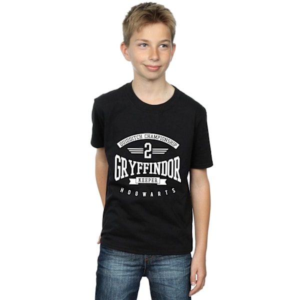 Harry Potter Pojkar Gryffindor Keeper T-shirt 9-11 år Svart Black 9-11 Years