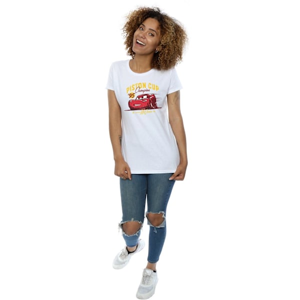 Disney Dam/Kvinnor Bilar Piston Cup Champion Bomull T-shirt XL White XL