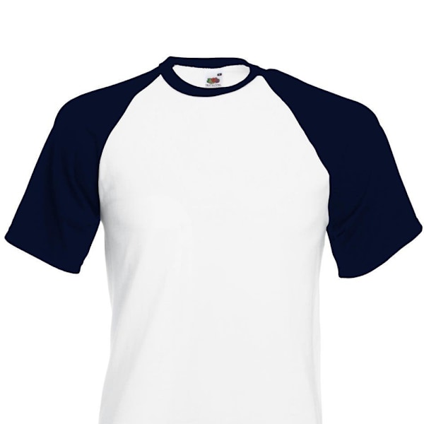 B&C Herr Kortärmad Baseball T-shirt S Vit/Marinblå White/Navy S