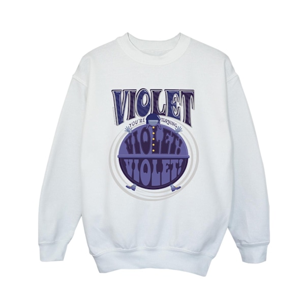 Willy Wonka Boys Violet Turning Violet Sweatshirt 3-4 år Vit White 3-4 Years