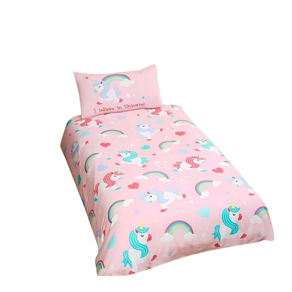 Bedding & Beyond Barn/Barn I Believe In Unicorns Påslakan Cov Pink Double